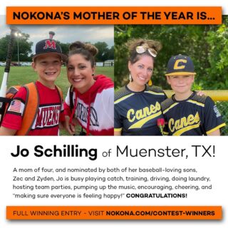 Congratulations to Jo – The May contest winner! For your chance to win a FREE glove, enter the June contest. Link in bio! #Nokona